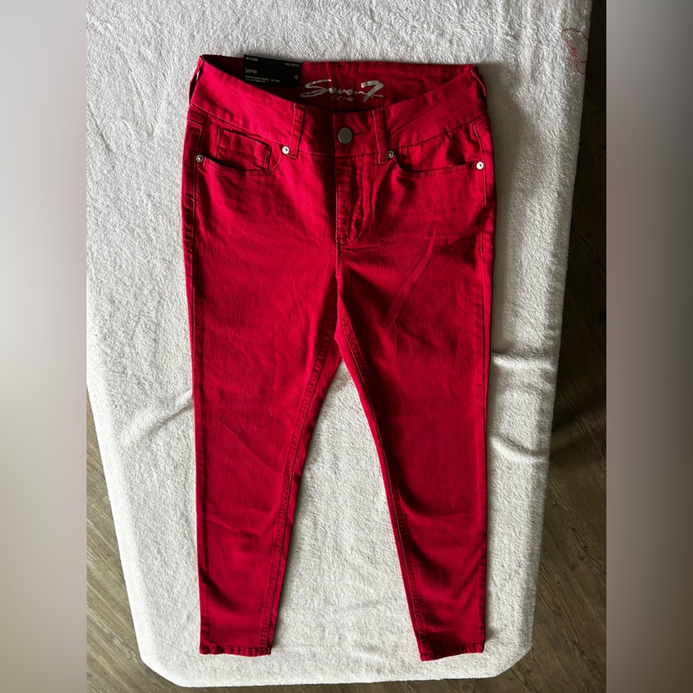 NWT Seven7 Jeans Size 10 Chili Pepper Red